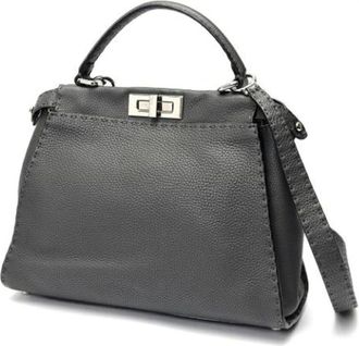 Fendi Pre-owned Handbags, female, Black, Size: ONE SIZE Pre-owned Leather Handbag