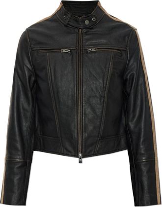 AllSaints Tiggy Jacket - Dames - Leren en Su&egrave;de Jassen - Zwart - S - Leer - Jassen