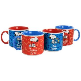 Gibson Snoopy Songs 4 Piece 21oz Stoneware Mug Set in Red at Nordstrom