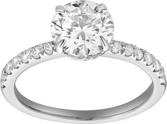 LuvMyJewelry Amore 14K Gold Round Cut Lab Grown Diamond Hidden Halo Engagement Ring - 1.95 Ct