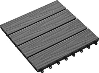 vidaXL Tile De Decking Dise&ntilde;o 3d 11 Uds. Gris 30 X 30 Cm Wpc Vidaxl