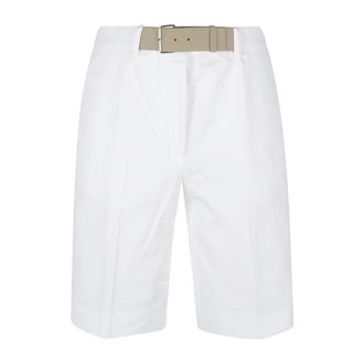 Tory Burch Geknoopte Katoenen Shorts - Dames - Korte Broeken - Wit - 3XS - Katoen - Korte Broeken