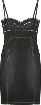 Versace embellished denim dress - women - Cotton/Acetate/Polyester - 36 - Blue