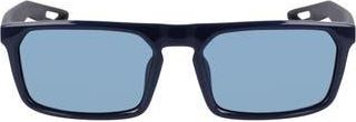 Nike NV03 55mm Rectangular Sunglasses in Obsidian/Blue at Nordstrom Rack