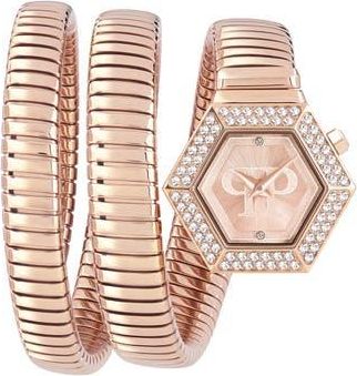 Philipp Plein Snake Hexagon Bracelet Watch, 24mm in Ip Rose Gold at Nordstrom Rack