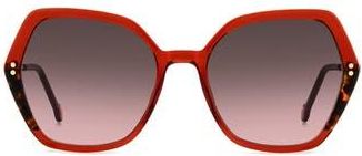 Carolina Herrera 55mm Gradient Geometric Sunglasses in Burgundy Havana at Nordstrom Rack