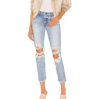 Moussy May Tapered-Mid Jeans In Light Blue