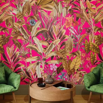 Superfresco Easy Funky Jungle Hot Pink Print To Order 3m x 2.8m Mural