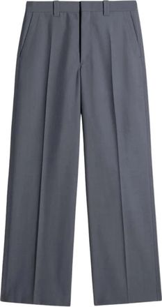 Christophe Lemaire Rechte- getailleerde broek - Dames - Wijde Broeken - Grijs - XS - Leer - Broeken