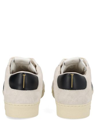 Tom Ford Logo Leather Sneaker - Beige