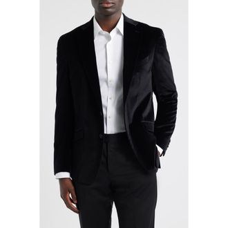 Emanuel Berg Black Textured Stretch Cotton Sport Coat at Nordstrom, Size 48