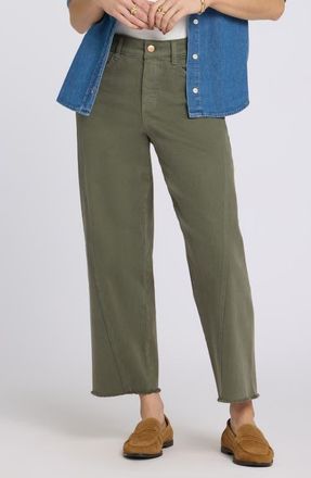NYDJ Alyssa Frayed Crop Relaxed Tapered Jeans in Desert Green at Nordstrom, Size 18