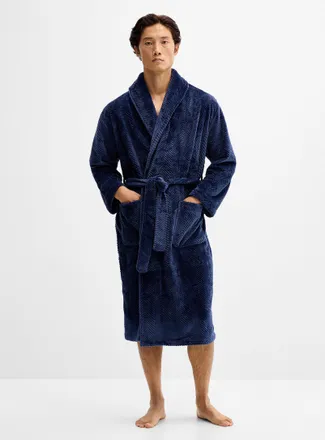 Le 31 Mens Ultra-soft herringbone bathrobe