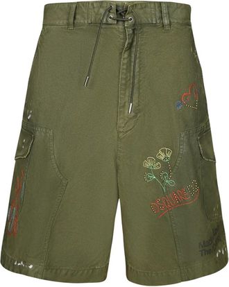 Dsquared2 Geborduurde Cargo Shorts - Heren - Korte Broeken - Groen - L - Korte Broeken