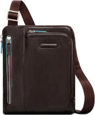 Piquadro Stijlvolle Donkerbruine Schoudertas - Heren - Schoudertassen - Bruin - ONE Size - Leer - Tassen