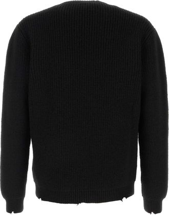Prada Mens Wool Blend With Chain Detail Sweater Black Ottone