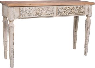Wanderlust Deco Recibidor De Madera Blanco De 2 Cajones 120x40x78 Cm
