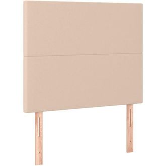 vidaXL Cabecero Luces Led Cuero Sint&eacute;tico Capuchino 100x5x118/128cm Vidaxl