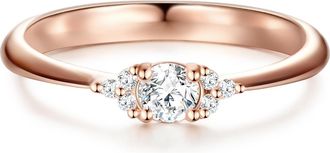 Tresor 1934 Womens Trilani Female Sterling Silver Ring - Rose Gold - Size P