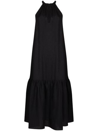 Asceno Ibiza halterneck maxi dress - Black