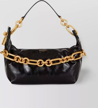 Balmain sync medium leather shoulder bag