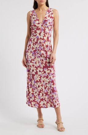 Rails Audrina Floral Print Midi Dress in Amaranth at Nordstrom Rack, Size Xx-Small