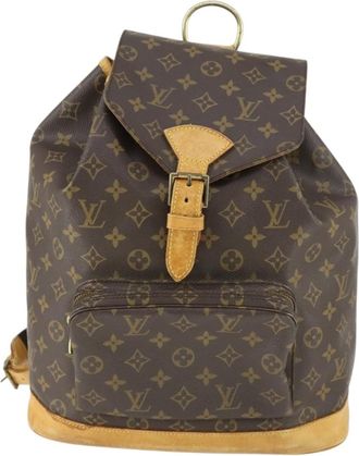 Louis Vuitton Vintage Montsouris Backpack Monogram Canvas Brown Canvas Backpack Bag (Pre-Owned)