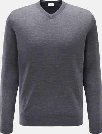 Braun Hamburg Men - Merino V-neck jumper anthracite melange