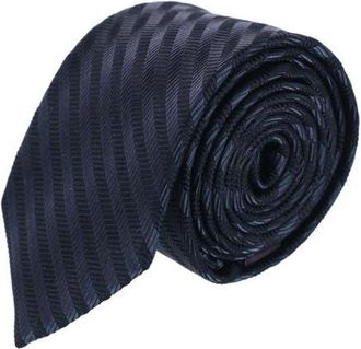 Trafalgar Store Nathanial Regal Patterned Diagonal Line Silk Business Necktie in Black at Nordstrom