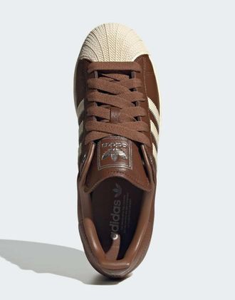 adidas Originals Superstar II sneakers marroni e crema-Marrone
