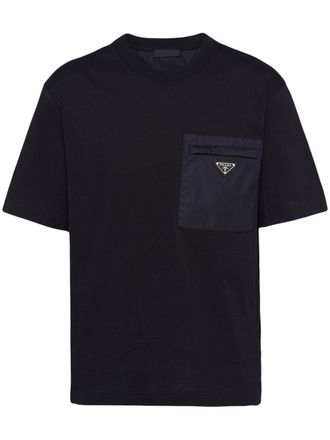 Prada Re-Nylon panelled T-shirt - Black