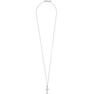AllSaints Gabe Cross Pendant Necklace in Warm Silver at Nordstrom