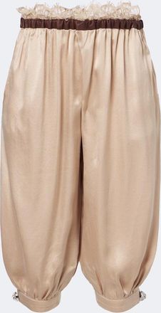 Jacques Wei Leather-trimmed capri pants