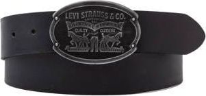 Levi's leren riem Billy Plaque zwart
