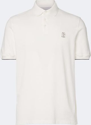 Brunello Cucinelli Logo cotton piqu&eacute; polo shirt