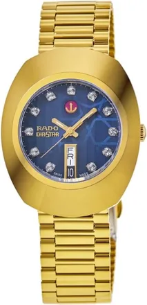 Rado Original Automatic Blue Diamond Dial PVD Stainless Steel Mens Watch R12413523