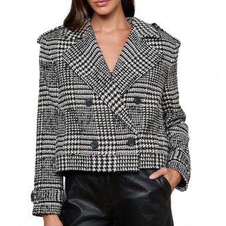 L'agence Xoey Cropped Trench Coat In Black/ivory
