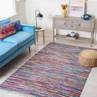 Safavieh Rag Rug Hand Made Area rug, Multi Bohemian Style Non-Shedding