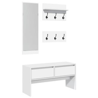 vidaXL Vidaxl - Set De Muebles De Recibidor 4 Pzas Madera De Ingenier&iacute;a Blanco
