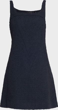 Theory Square-Neck Tweed Mini Dress