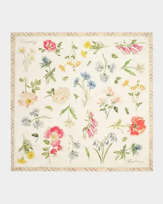 Burberry Blooms of Britain Silk Square Scarf