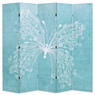 Berkfield Home Folding Room Divider 200x170 cm Butterfly Blue