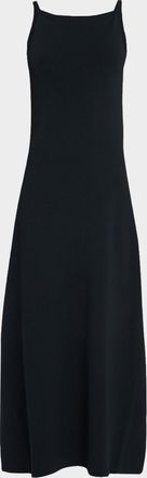 Joseph Sleeveless Square-Neck Knit Midi Dress