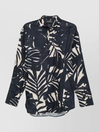 Emporio Armani long sleeve shirt leaf print cuffs
