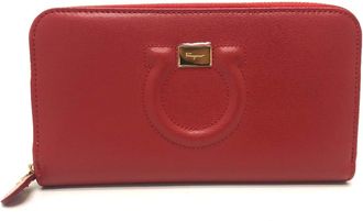 Ferragamo Gancini Leather Long Wallet (Bi-Fold) (Pre-Owned)