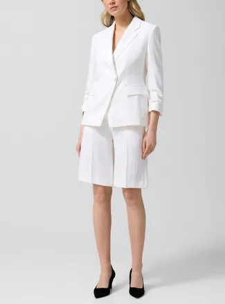 BOSS Womens Pleated linen Bermuda short