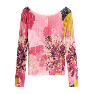 Desigual Jers Roses Felpa - - Tops - Donna - Multicolore - S