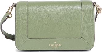Kate Spade New York lena pebbled leather mini flap crossbody bag in Cedar Stand at Nordstrom Rack