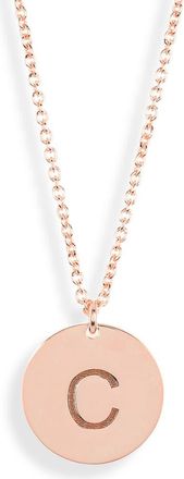 Meshmerise Initial Disc Pendant Necklace in Rose-C at Nordstrom Rack