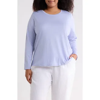 Eileen Fisher Boxy Organic Cotton Top in Plume at Nordstrom Rack, Size 1X